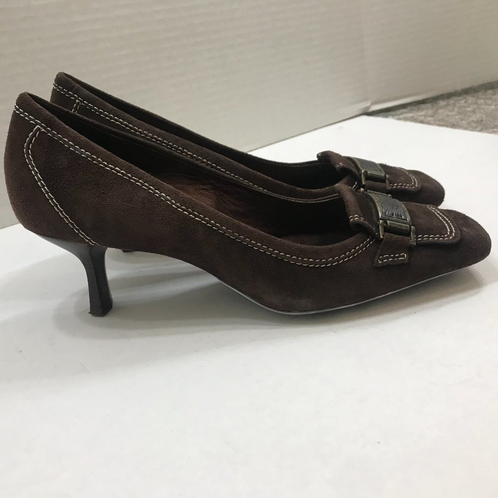 Cole Haan Suede Leather Mid Snip Toe Pump